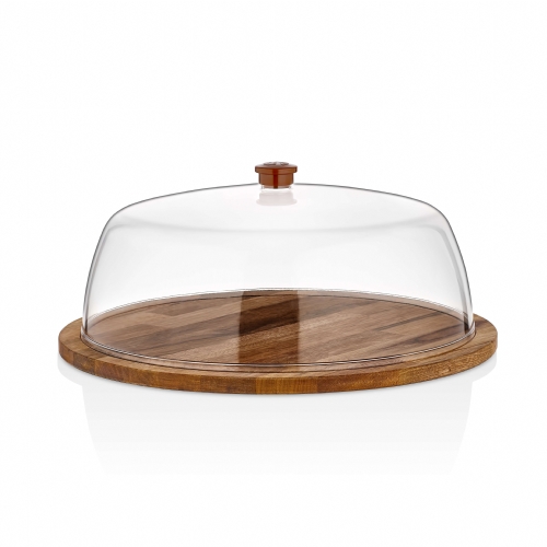 350mm Round Dome Cover PC- Round Iroko Tray Complient With GF-14