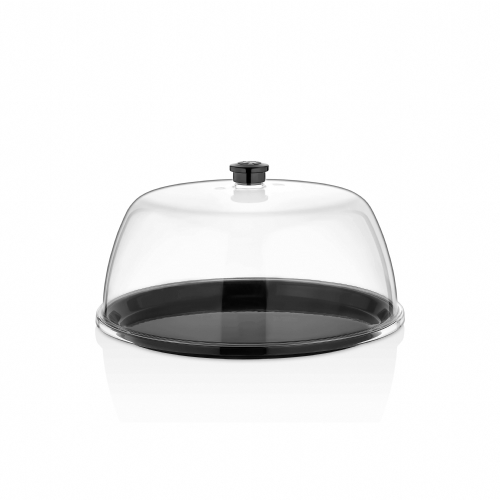 300 mm ROUND DOME COVER& TRAY BLACK