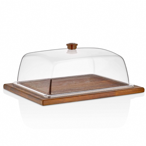 GN 1/3 DOME COVERS+ wooden trays (iroko))