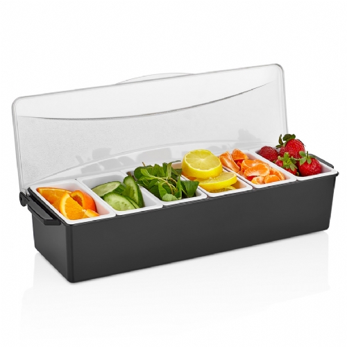 GARNISH TRAYS WITH 6 COMPARTMENTS